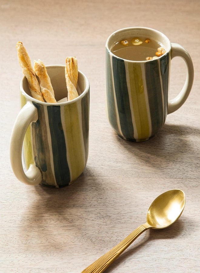 Ellementry Olive Coffee Mug Set of 2 (150 ml Each), Stylish Ceramic Mug for Coffee, Tea & Milk | Dishwasher Safe Trendy Everyday Use Cup for Office, Home & Travel, Perfect for House Warming Gift - Image 1